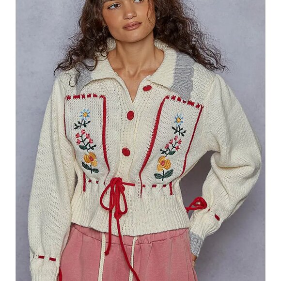 POL Gardenlace Embroidered Knit Cardigan NEW Size Various - Picture 6 of 10